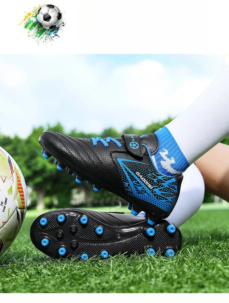 New Children Soccer Shoes Sports Society Field Boy Football Boots Futsal Fast Indoor Sneaker Original Ankle Football Boot Cleats