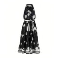 New 2025 Women Fashion Sleeveless Tank Dress Summer Elegant Sundress Femmel Slim Waist Lace-Up Vintage Midi Dress