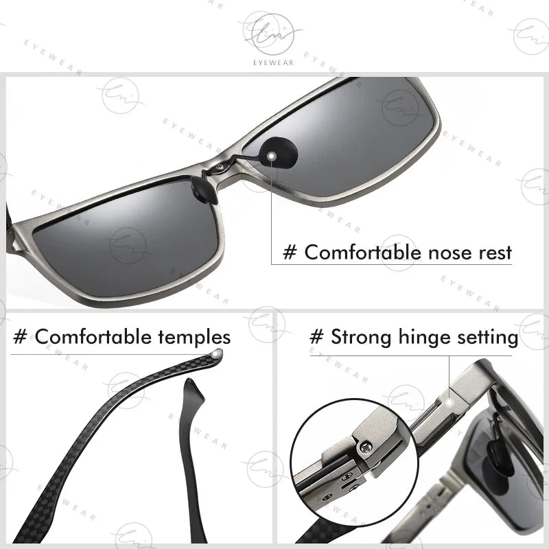 High Quality Carbon Fiber Sunglasses Polarized Man Photochromic Sun Glasses Woman Anti-glare Chameleon Goggle zonnebril