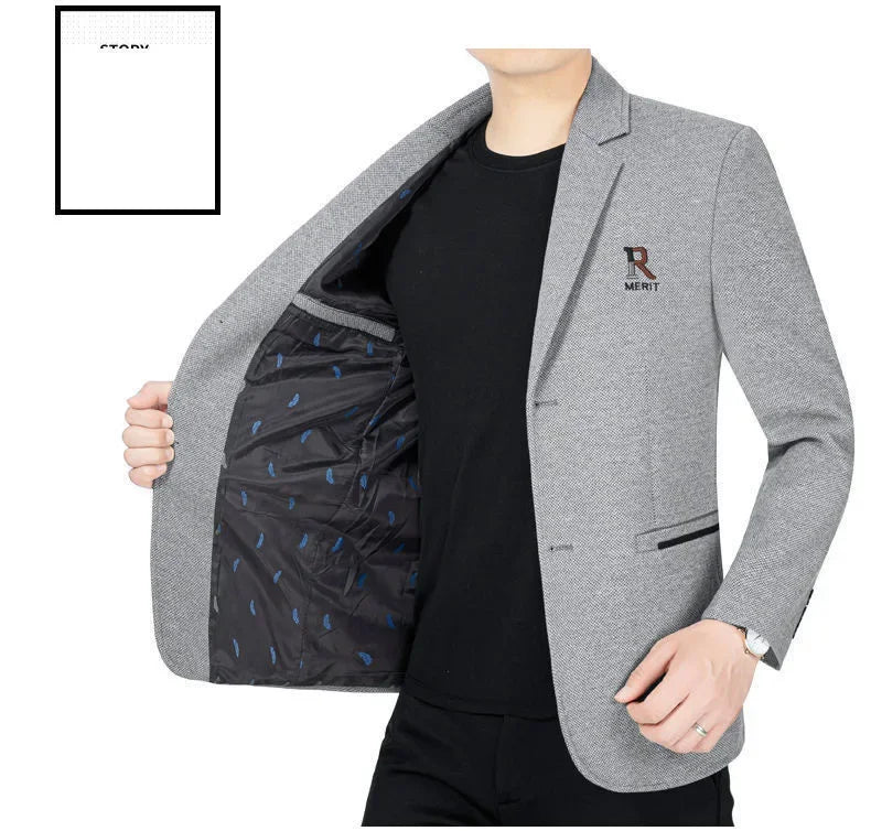 TFETTERS Brand 2026 Spring Business Blazer for Men Solid Autumn Casual Men's Jacket Blazer Fashion Single Breasted Suits Mens