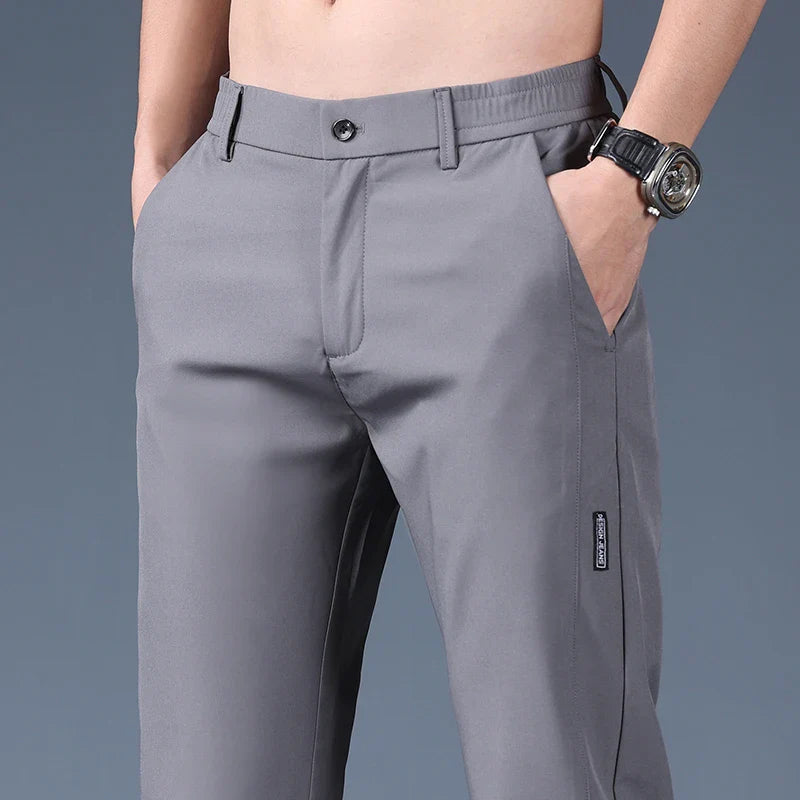 Business Casual Elastic Waist Smooth Trouser Suit Pants
