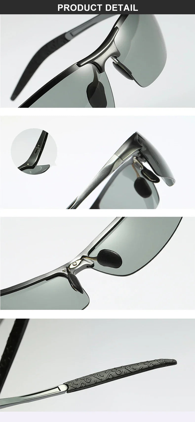 CLLOIO Aluminum Photochromic Sunglasses Men Polarized Day Night Driving Chameleon Glasses Anti-Glare Change Color Sun Glasses UV