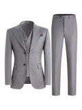 Men's 3-Piece Solid Suit Set Peak Lapel Blazer Jacket Vest Pants for Wedding Business Prom Tuxedo