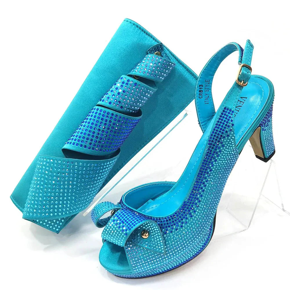Evening High Heel Party Shoes And Bag Set Lucky Star Bag