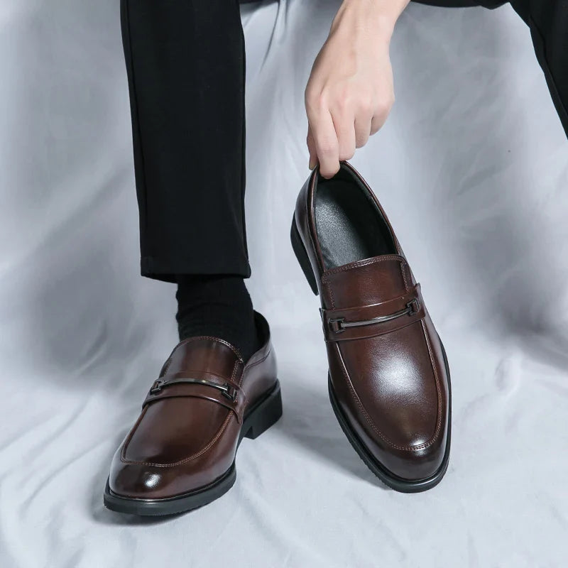 Men's Formal Leather Shoes – Classic Oxford Style, Genuine Leather, Black or Brown, EU 40–48