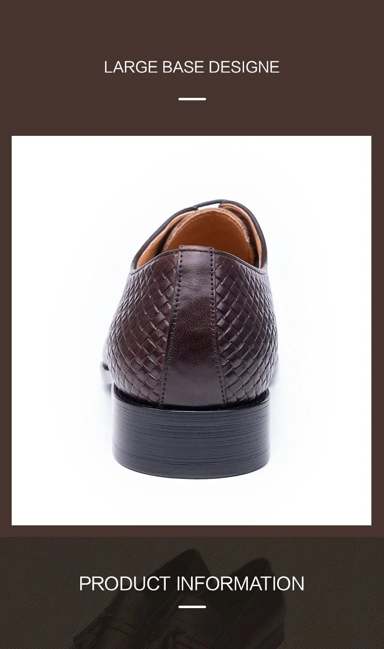 Luxury Genuine Leather Shoes Men Oxford Casual Business Office Shoes Comfortable Formal Lace Up Pointed Toe Dress Wedding Shoes