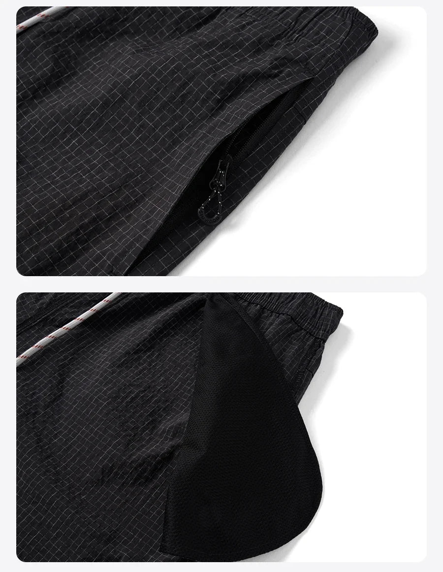 2026 Summer New Lightweight 100gsm Fabric Shorts Men Drawstring Elastic Waist Oversize Casual Outdoor Beach Shorts
