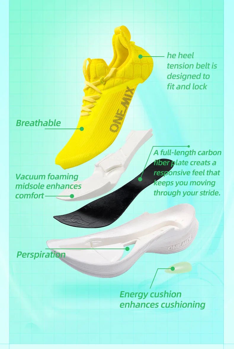 Carbon Plate Marathon Running Racing Shoes Professional Stable Support Shock-relief Ultra-light Rebound Sport Sneakers
