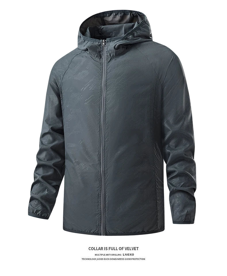 Men's Women's Waterproof Hiking Jackets Quick Dry Sun Protective Windbreaker Unisex Camping Climbing Outdoor Rain Coat