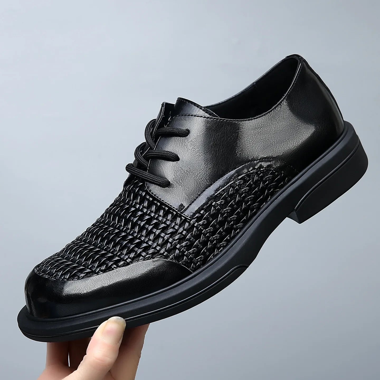 Breathable Hallow Business Leather Shoes for Men Buckle Designer Black Fashion Casual Shoe Male Summer British Elegant Shoes Man