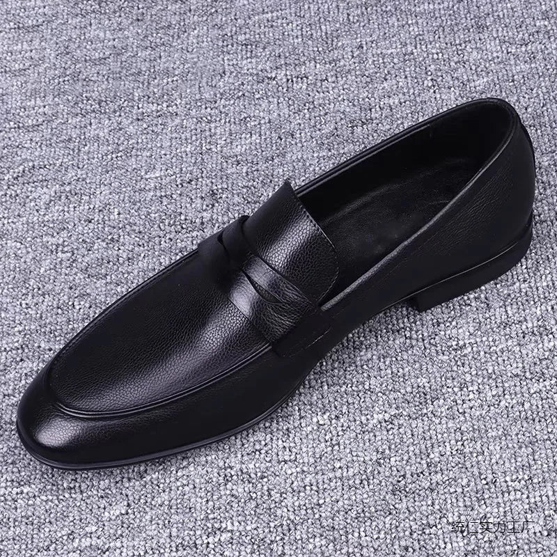 Hot-selling Leather Mens Casual Shoes Leisure Summer Man Loafers Comfy Moccasins Breathable Slip on Flats Business Driving Shoes