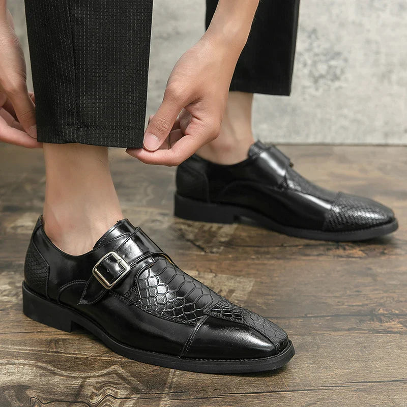 Leather Designer Brand Monks Snake Luxury Men Casual Office Business Man Loafers Mens Moccasins Driving Wedding Dress Male Shoes