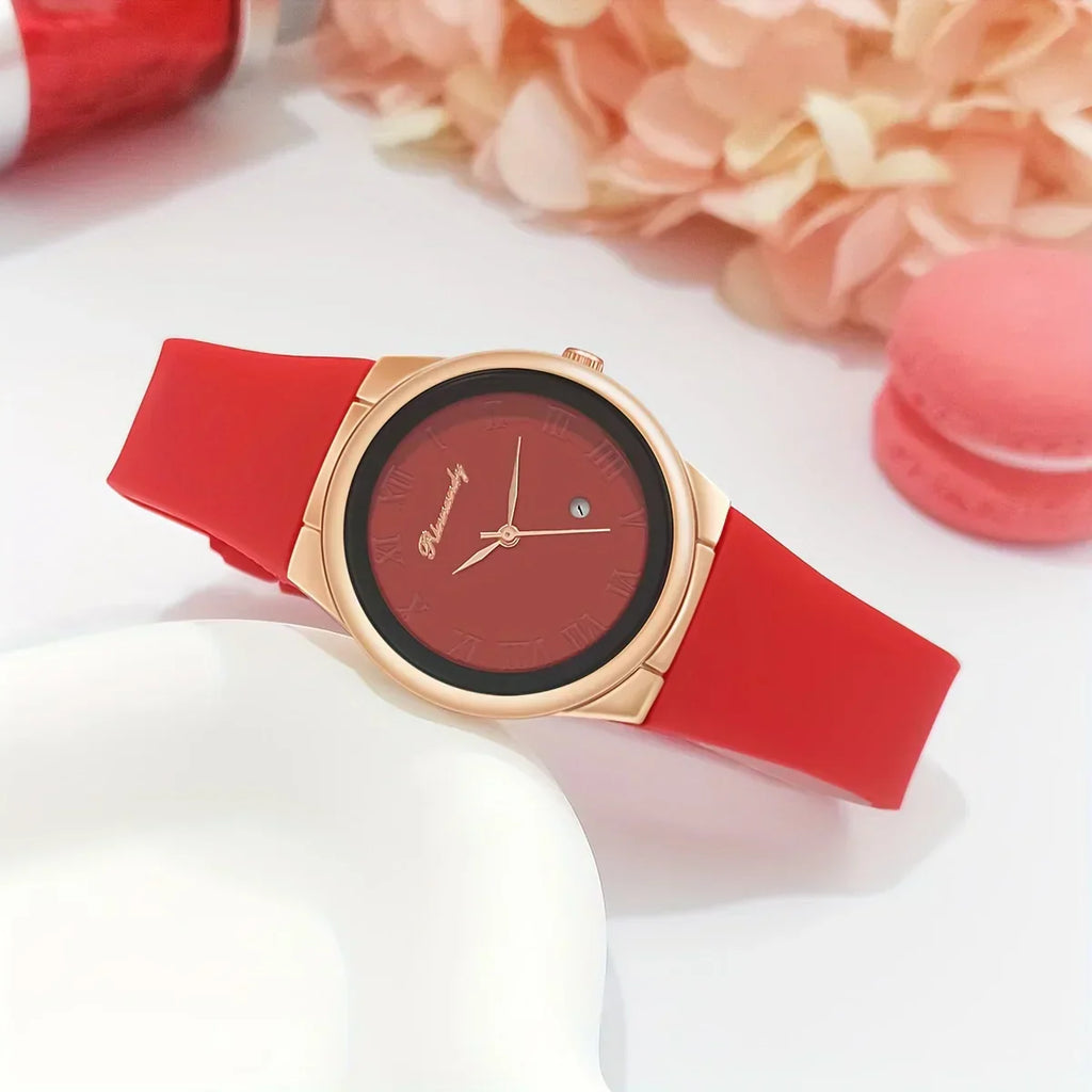 Fashion Roma Dial Women Calendar Quartz Watches Casual Silicone Band Ladies Sports Wristwatch Reloj Mujer