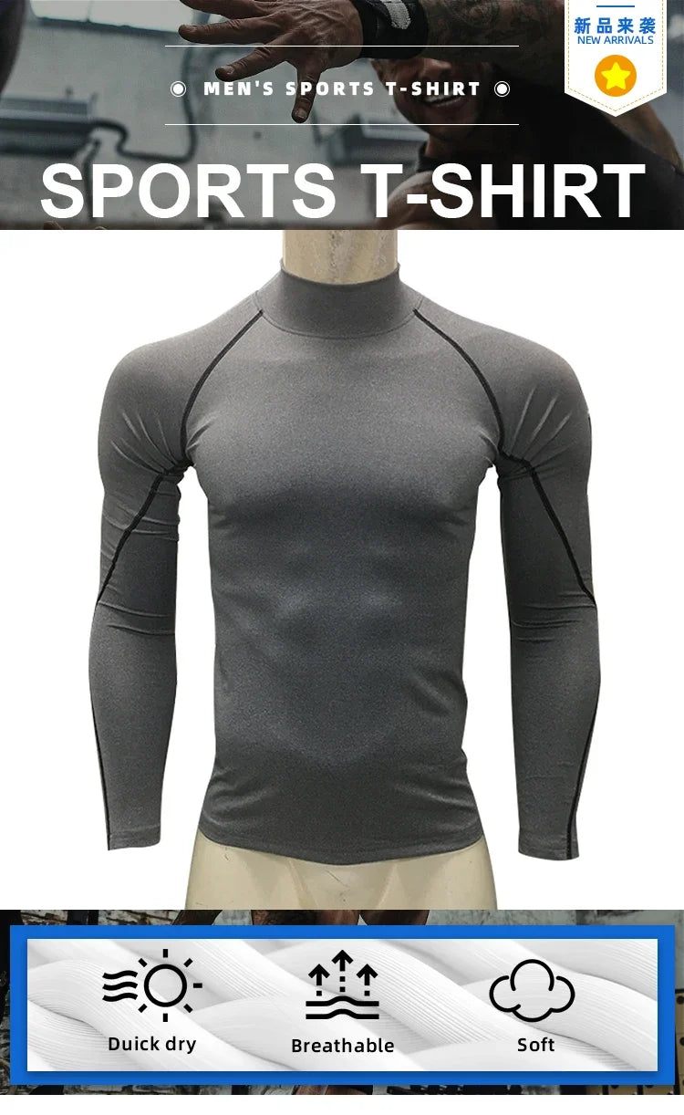 Men Sports Long Sleeve Blouse Shirt Athletic Top Training UPF 50+ UV Protection Rash Guard Black Male Swimming Cycling T-Shirt