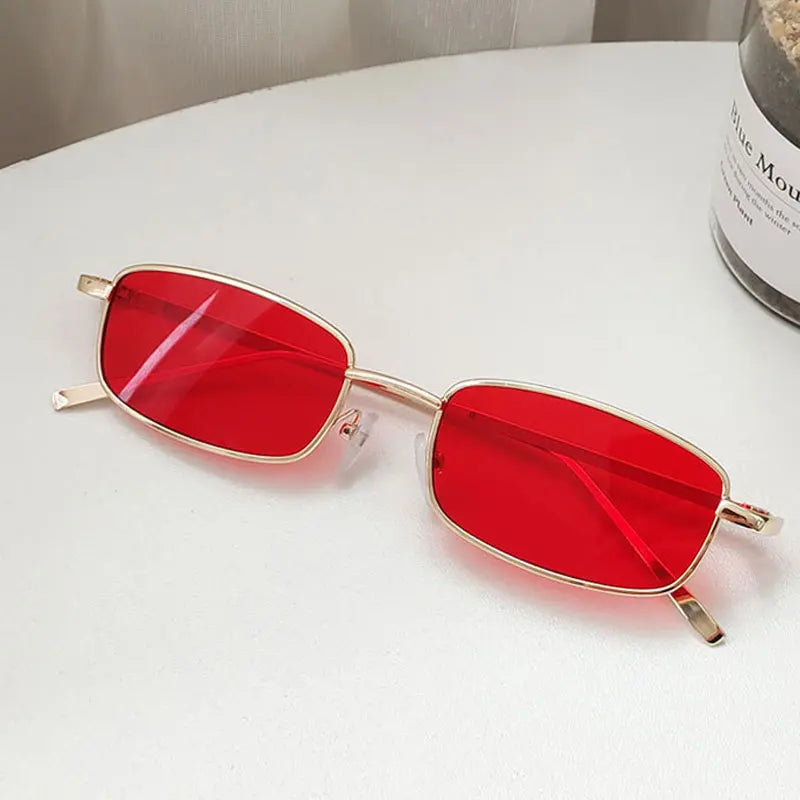 Fashion Small Rectangle Sunglasses Men Women Vintage Square Driving Sun Glasses Luxury Brand Metal Frame Eyewear