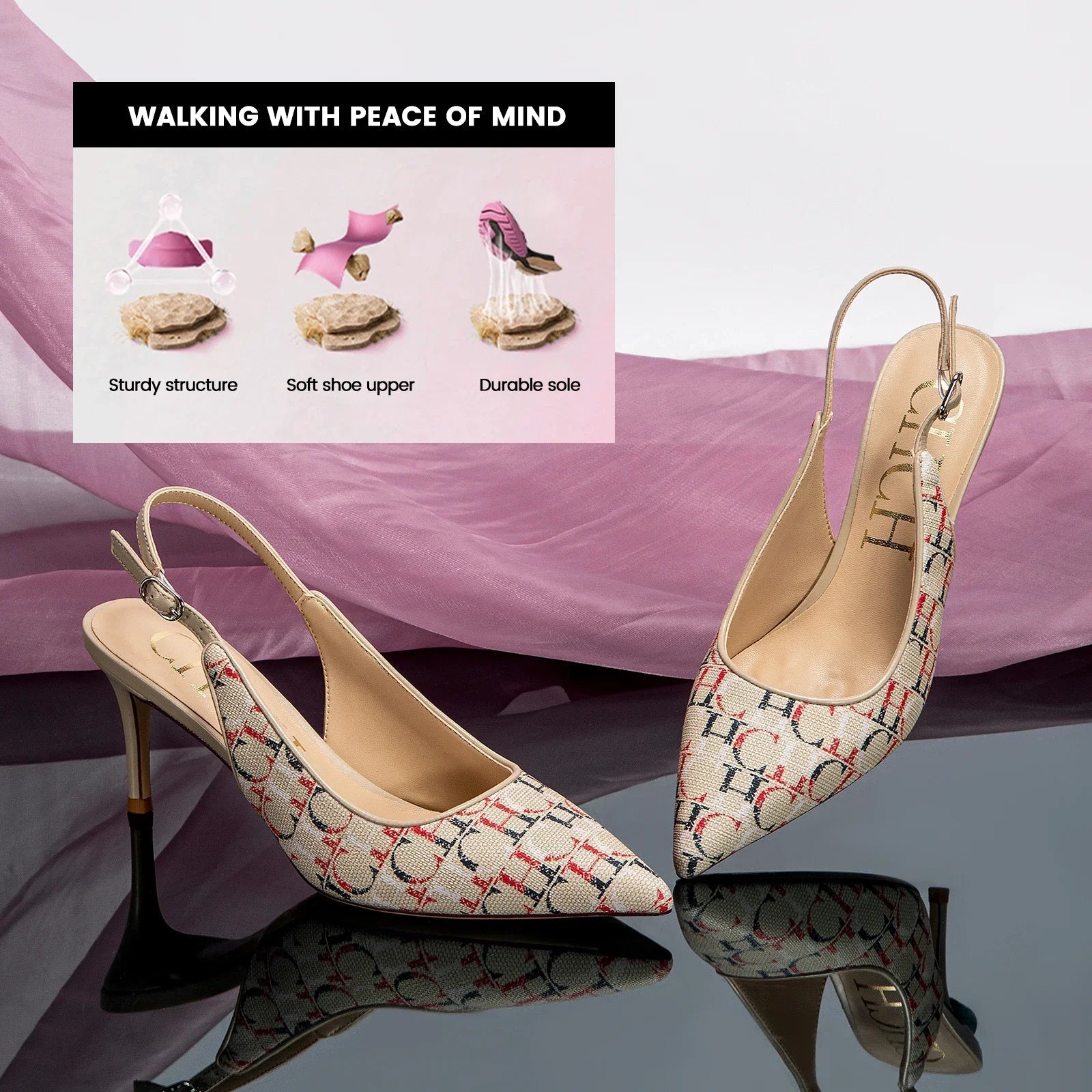 2024 Heels Women's 7cm High Heels Ankle Strap Heeled Sandals Wedding Party Dress Shoes