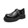Thick Bottom Leather Mens Dress Shoes Lace-Up Formal Male Casual Shoes Street Style Business Shoes Non-slip Man Oxfords Footwear