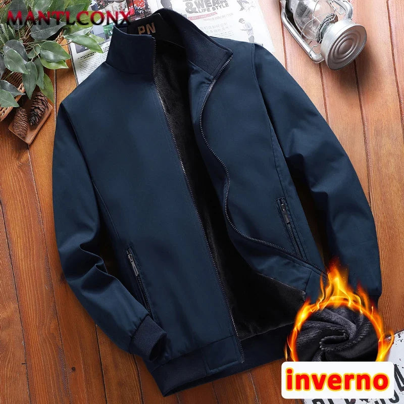 Luxury Men's Winter Coats Business Casual Thicken Inner Men's Winter Jacket Fleece Inner Parkas Man Thermal Warm Outerwear L-3XL