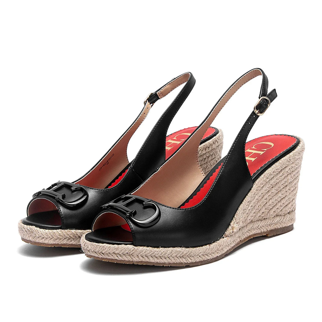 Women's Sandals Summer New Wedge Fish Mouth High Heel Open Toe Platform Summer Formal Shoes 8.5cm