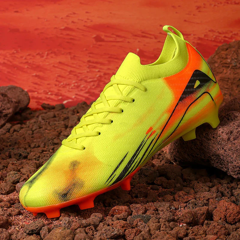 New Men Football Boots FG Non-Slip Long Spikes Soccer Shoes Training Shoes Soccer Cleats Ultralight Outdoor Drop Shipping