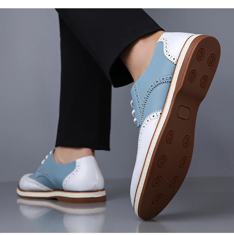 Men's Casual Business Leather Shoes Men Fashion Lace-up Derby Shoe Mens Light Comfortable Outdoor Driving Flats
