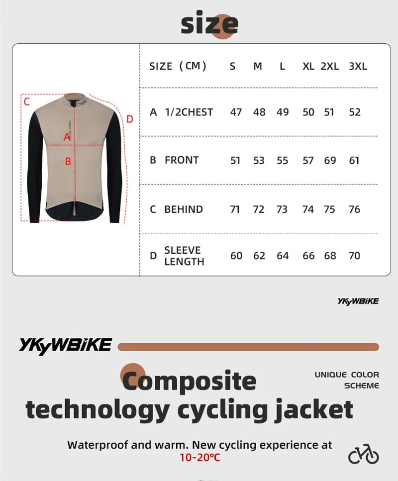 Men's Windproof Waterproof Long Sleeve Cycling Jacket MTB Bike Coat Bicycle Sports Windbreaker Double Zipper Cycling Jersey