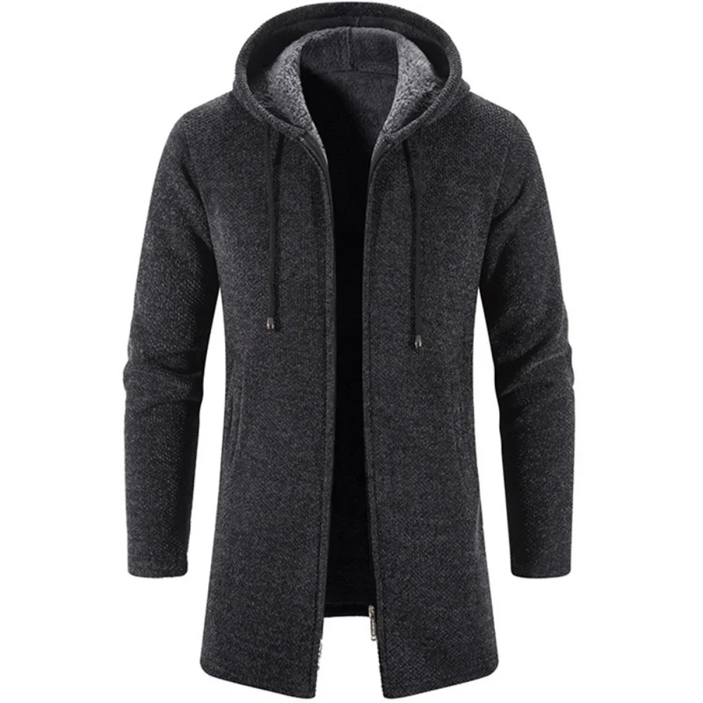 Autumn And Winter Cashmere Men's Cardigan Chenille Outer Sweater Coat Windbreaker Solid Color Fashion Clothing