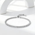 Moissanite Tennis Bracelet S925 Sterling Silver Adjustable Diamond Bangle Birthday Anniversary Fine Jewelry for Women Gifts