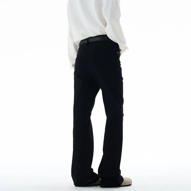 Fashion Men's Vintage Disco Flared Pants Solid Stretch Slim Fit Trousers Hippie Style Casual Wide Leg Pants Male Streetwear