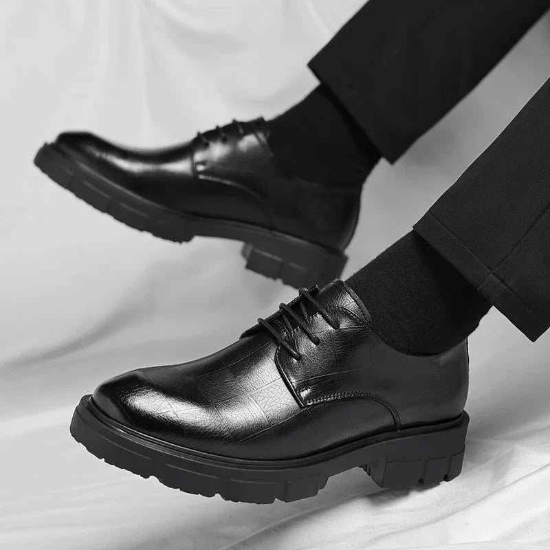 8-10cm Height Increasing Shoes for Men Platform Breathable Lift Casual Inside High Shoes Business Dress Elevator Leather Shoes