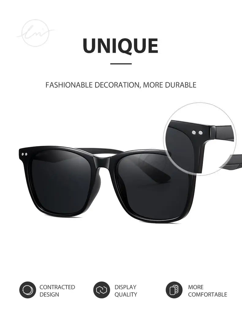 Polarized Sunglasses Men Women Fashion Square Shades Leopard Frame Ladies Travel UV400 Goggles Driving Sun Glasses