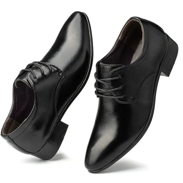 Men's Red Patent Leather Wedding Groomsmen Shoes Low Block Heel Business Formal Dress Shoes Trendy Casual Footwear