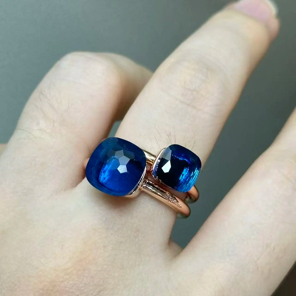 Classic and Petite Ring Set for Women Colorful Cyrstal Fashion Jewelry Gift Vanlentine's Day