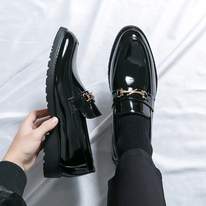 New Luxury Slip on Dress Shoes Men Genuine Leather Italian Loafer Shoes for Men Black Brown Brand Formal Oxford Men Casual Shoes