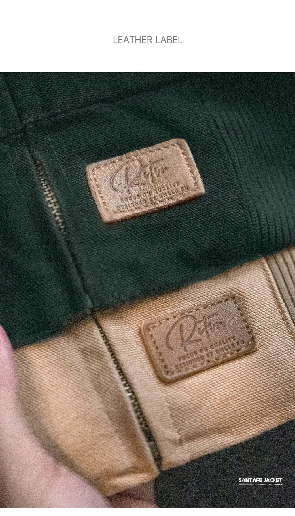 Retro Heavyweight Santafe Canvas Jackets Cotton Corduroy Lapel Ribbed Hem Cuffs Short Jacket for Men's Autumn Overcoat