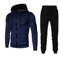 2025 New Men's Sports Set Spring and Autumn Outdoor Running Clothing Dot Print Zipper Hoodie Sports Pants Two Piece Set