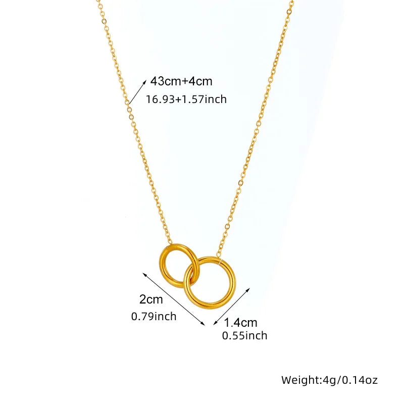 316L Stainless Steel Simple Heart Love Circular Tassel Necklace Lady Trend Fashion Clavicle Chain Jewelry Glamorous Gift