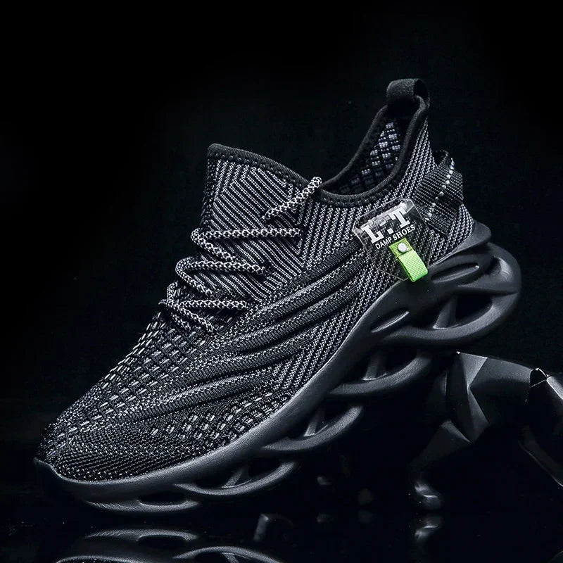 Mens Sport Shoes Breathable Lightweight Sneakers Outdoor Mesh Black Running Shoes Athletic Jogging Tenis Walking Shoes Man