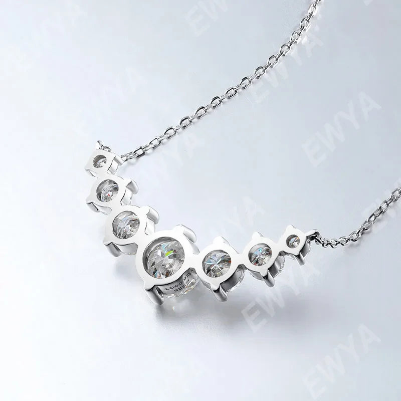 Sparkling 1.7/2.8/5cttw Full Moissanite Pendant Necklace for Women S925 Silver Plated 18K Gold Pass Diamond Test Necklaces