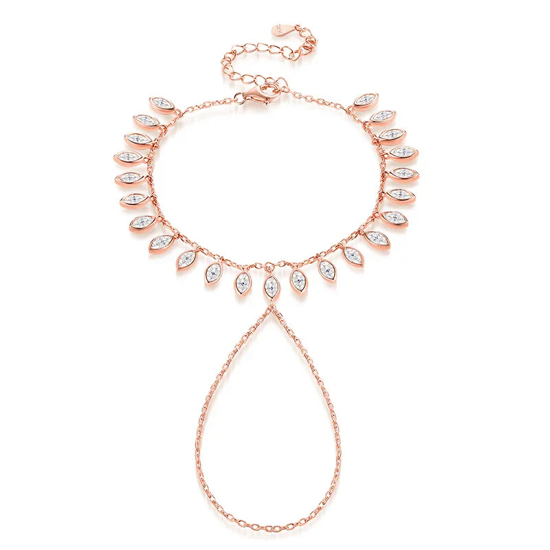 2.5*5mm Marquise Cut Bubbles Moissanite Bracelets for Women Valentine's Day Gifts Female Chain 100% 925 Sterling Silver
