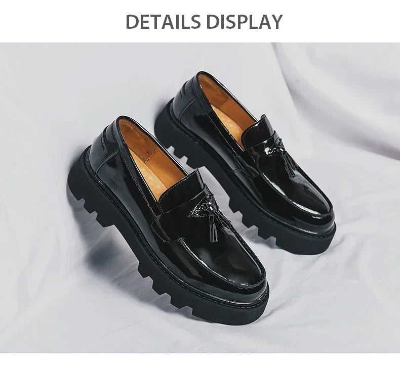Genuine Leather Men Shoes Fashion Men Work Shoe Luxury Design Thick Bottom  Elegant Formal Loafers Outdoor Comfort Business Shoe