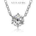 925 Silver Necklace Pendant Round Cut 1.0ct D Color White Moissanite Pass Diamond Test for Women Elegant Necklace