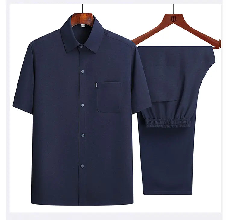Shirts + Pants 2025 summer new style Sportswear Men's Casual Sets Male Fashion Chinese style shirts and trousers M-4XL