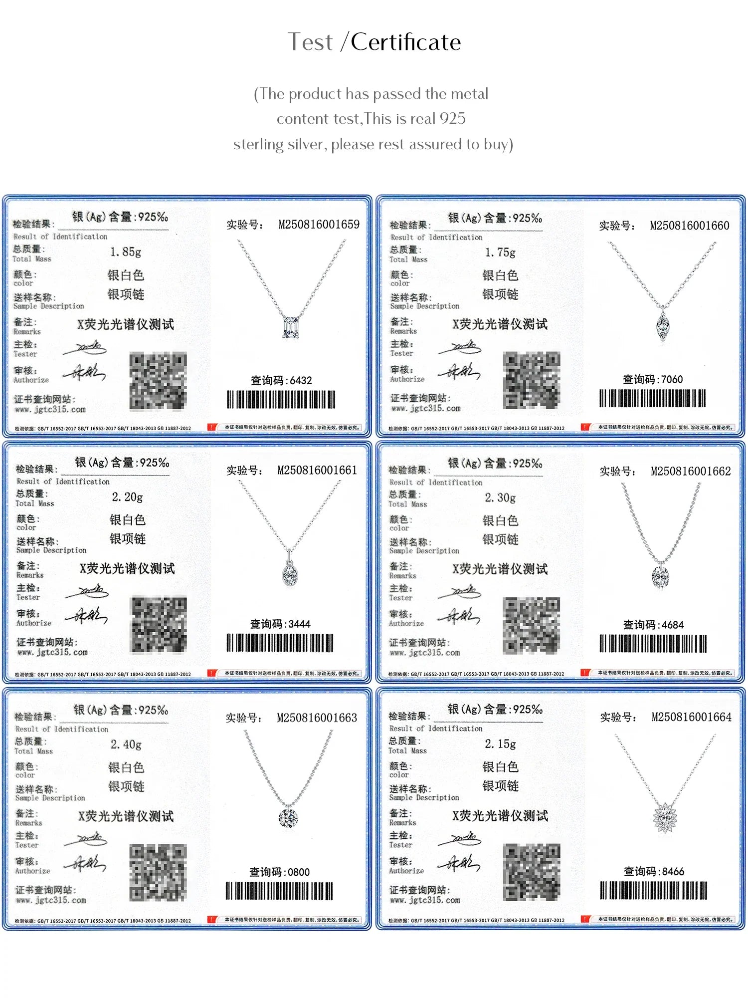 6 Styles D Color Geometric Moissanite Necklaces 925 Sterling Silver Dazzling Pendant Necklace For Women Fine Jewelry