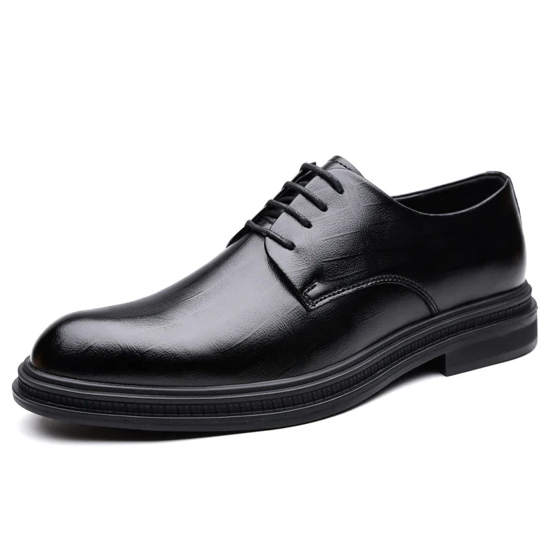 Men's Formal Leather Shoes Lace Up Breathable Non-slip Rubber Sole Lightweight Comfortable Dress Shoes Office & Special Occasion