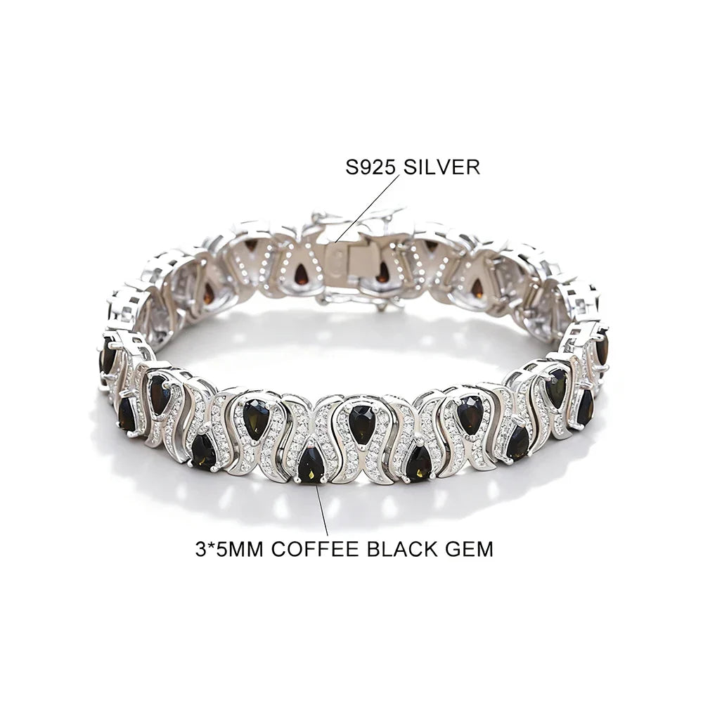 3*5mm Cultivated Emerald/Ruby Gem Bracelet for Women S925 Silver Tulip Design Bangle Party Sparkling Luxury Jewelry Gifts
