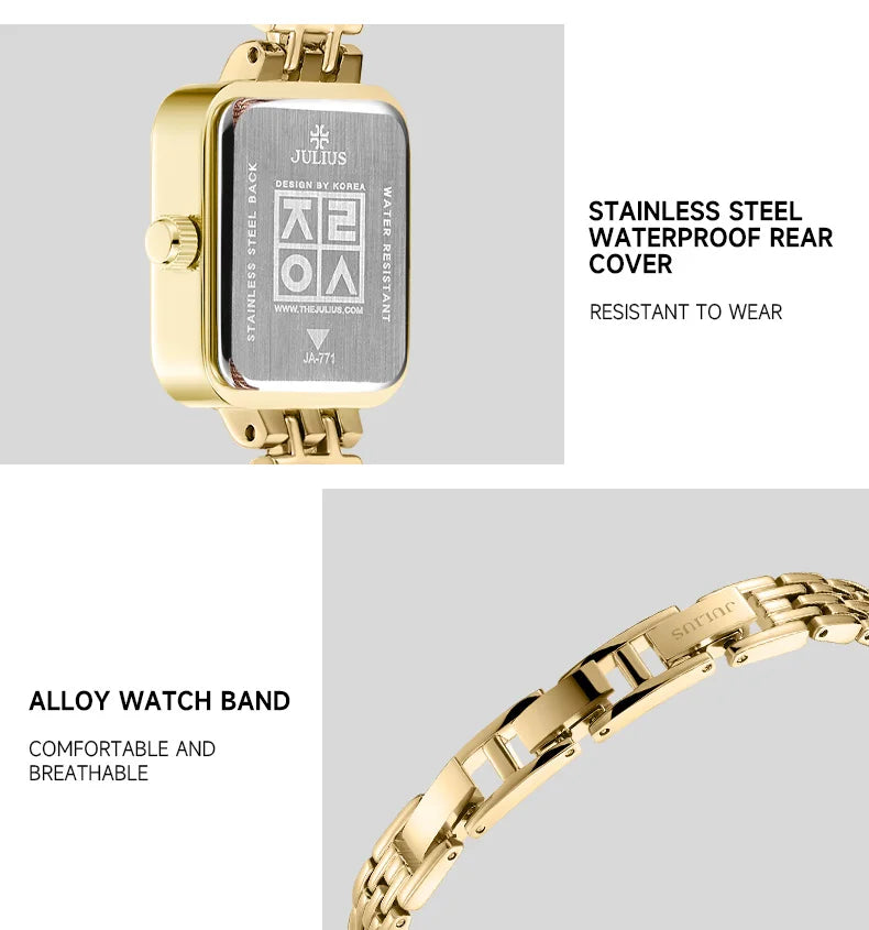 Watch For Women  Women's Stainless Steel Band Luxury Gift Watch Dual-Layer Dial Fashion Montre JA-771