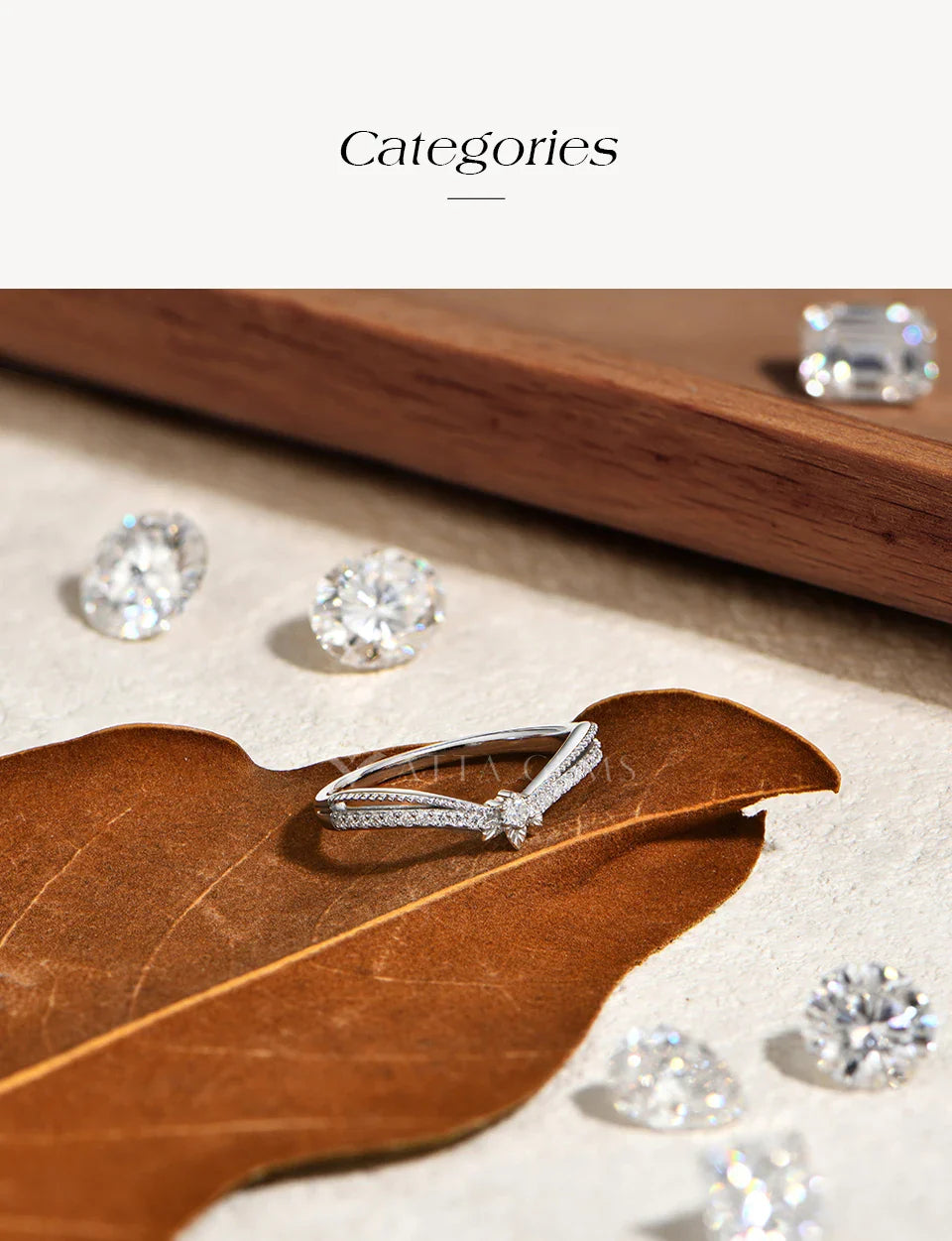 Stackable Synthetic Moissanite Ring for Women Handmade 925 Sterling Silver Yellow Gold plated Crown Wedding Band Jewelry