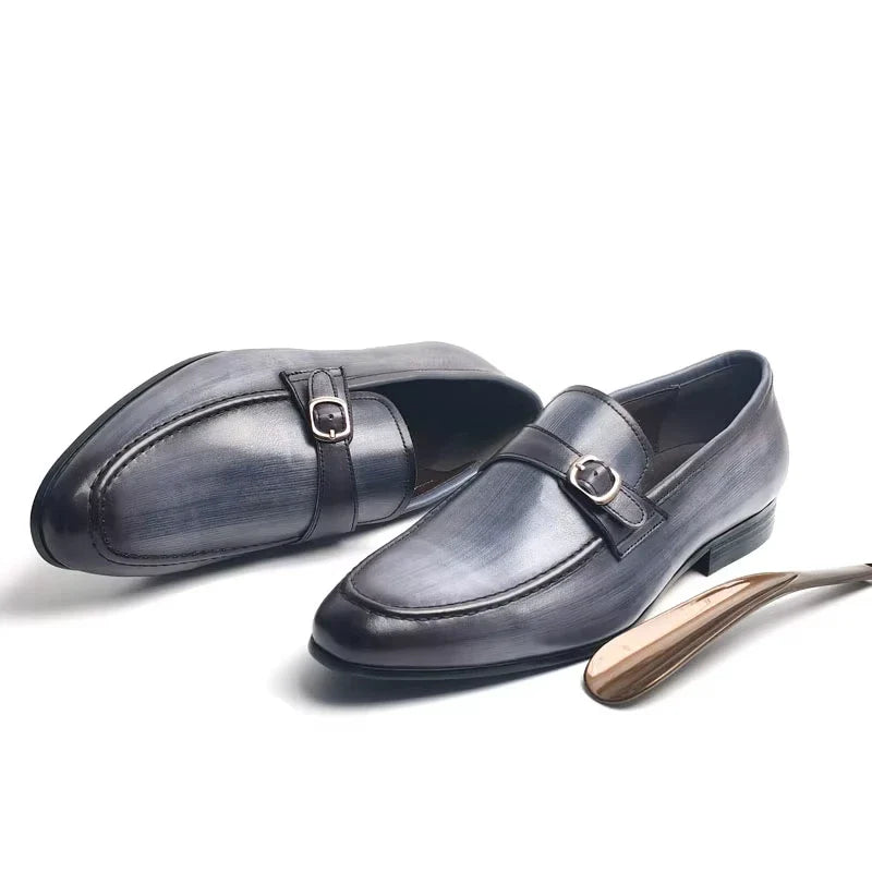 Deluxe Genuine Leather Casual Shoe for Man Elegant Buckle Loafer Shoes Wedding Party Slip-On Wear Zapatos De Vestir Hombre
