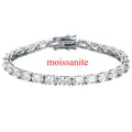 0.3-1.5CT Oval Cut Moissanite Hip-hop Tennis Bracelets for Women Men Lab Diamond Wedding Party 100% S925 Silver Chain